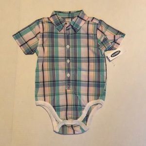 🌵3/$15 Old Navy one piece plaid button up snap bottom (see description)